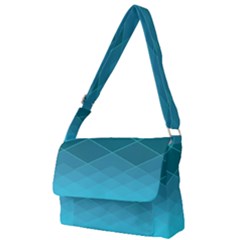 Aqua Blue And Teal Color Diamonds Full Print Messenger Bag (l)