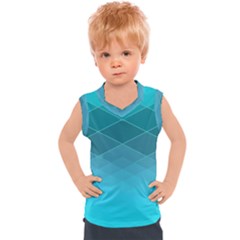 Aqua Blue And Teal Color Diamonds Kids  Sport Tank Top