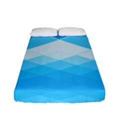 Light Blue And White Color Diamonds Fitted Sheet (full/ Double Size) by SpinnyChairDesigns