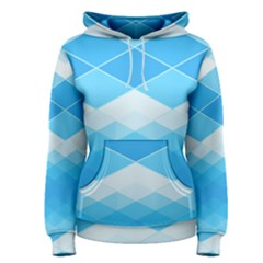 Light Blue And White Color Diamonds Women s Pullover Hoodie by SpinnyChairDesigns