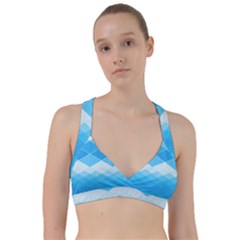 Light Blue And White Color Diamonds Sweetheart Sports Bra by SpinnyChairDesigns