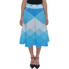 Light Blue And White Color Diamonds Perfect Length Midi Skirt