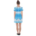 Light Blue and White Color Diamonds Drop Hem Mini Chiffon Dress View2