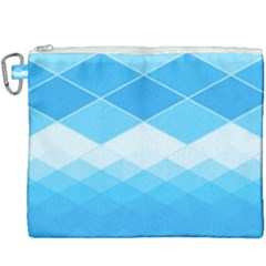 Light Blue And White Color Diamonds Canvas Cosmetic Bag (xxxl) by SpinnyChairDesigns