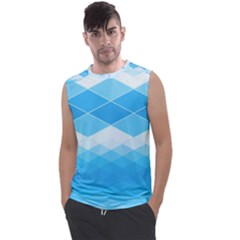 Light Blue And White Color Diamonds Men s Regular Tank Top by SpinnyChairDesigns