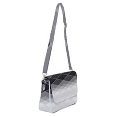 Black White Grey Color Diamonds Shoulder Bag With Back Zipper by SpinnyChairDesigns