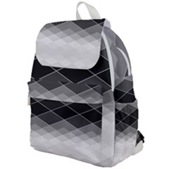 Black White Grey Color Diamonds Top Flap Backpack by SpinnyChairDesigns