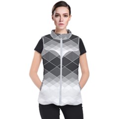 Black White Grey Color Diamonds Women s Puffer Vest by SpinnyChairDesigns