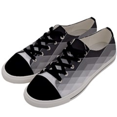 Black White Grey Color Diamonds Men s Low Top Canvas Sneakers by SpinnyChairDesigns