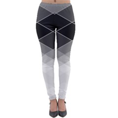 Black White Grey Color Diamonds Lightweight Velour Leggings by SpinnyChairDesigns