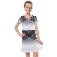 Black White Grey Color Diamonds Kids  Cross Web Dress by SpinnyChairDesigns