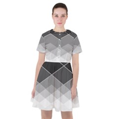 Black White Grey Color Diamonds Sailor Dress by SpinnyChairDesigns