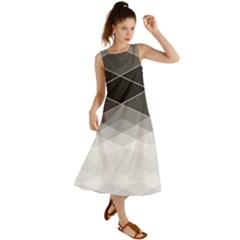 Black White Grey Color Diamonds Summer Maxi Dress by SpinnyChairDesigns