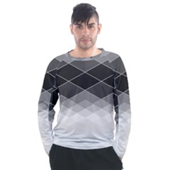 Black White Grey Color Diamonds Men s Long Sleeve Raglan Tee