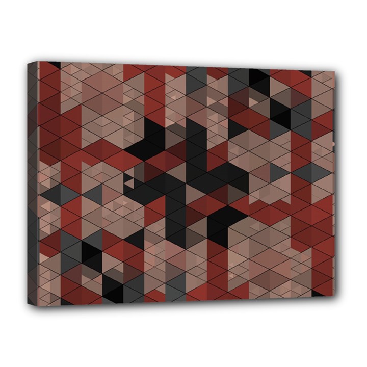 Auburn Grey and Tan Truchet Tiles Canvas 16  x 12  (Stretched)