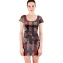 Auburn Grey and Tan Truchet Tiles Short Sleeve Bodycon Dress View1