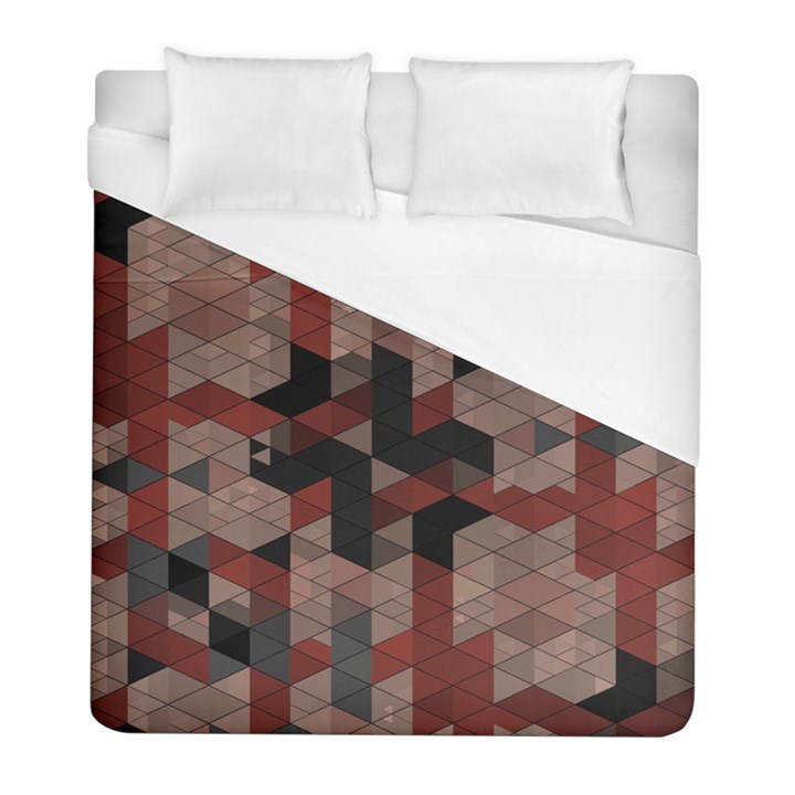 Auburn Grey and Tan Truchet Tiles Duvet Cover (Full/ Double Size)