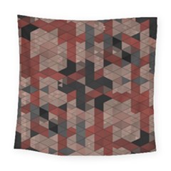 Auburn Grey And Tan Truchet Tiles Square Tapestry (large)