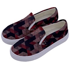 Auburn Grey And Tan Truchet Tiles Kids  Canvas Slip Ons