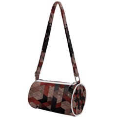 Auburn Grey And Tan Truchet Tiles Mini Cylinder Bag by SpinnyChairDesigns