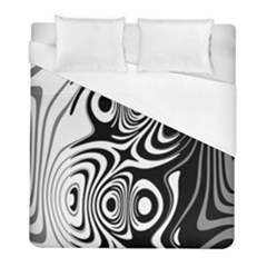 Black And White Abstract Stripes Duvet Cover (full/ Double Size) by SpinnyChairDesigns