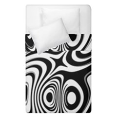 Black And White Abstract Stripes Duvet Cover Double Side (single Size) by SpinnyChairDesigns