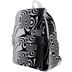 Black And White Abstract Stripes Top Flap Backpack by SpinnyChairDesigns