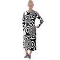 Black and White Abstract Stripes Velvet Maxi Wrap Dress View2