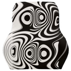 Black And White Abstract Stripes Car Seat Back Cushion  by SpinnyChairDesigns