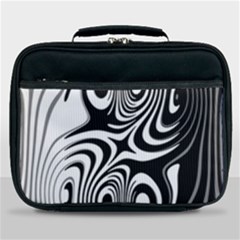 Black And White Abstract Stripes Lunch Bag by SpinnyChairDesigns