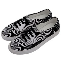 Black And White Abstract Stripes Men s Classic Low Top Sneakers by SpinnyChairDesigns