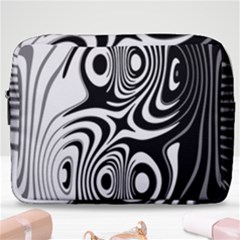 Black And White Abstract Stripes Make Up Pouch (large) by SpinnyChairDesigns