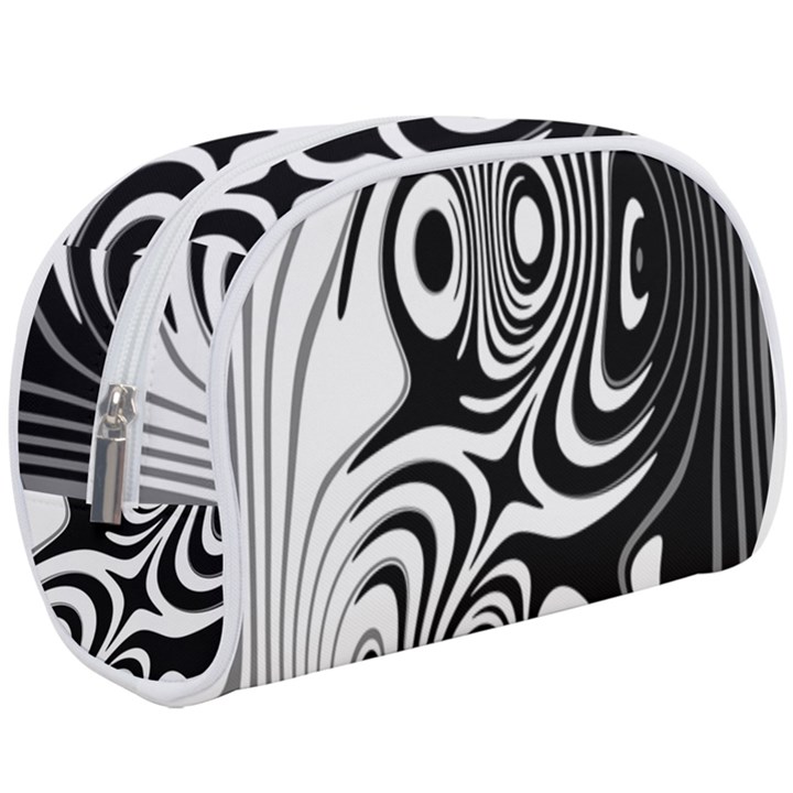 Black and White Abstract Stripes Makeup Case (Large)