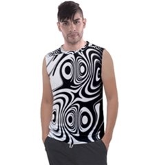 Black And White Abstract Stripes Men s Regular Tank Top by SpinnyChairDesigns