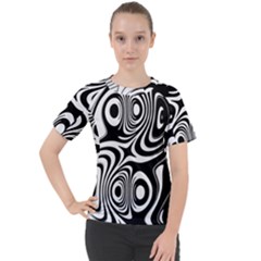 Black And White Abstract Stripes Women s Sport Raglan Tee