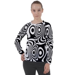 Black And White Abstract Stripes Women s Long Sleeve Raglan Tee