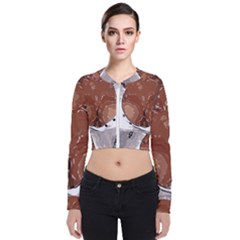 Sexy Boobs Breast Cleavage Woman Long Sleeve Zip Up Bomber Jacket