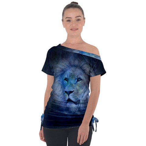 Astrology Zodiac Lion Tie-up Tee by Mariart