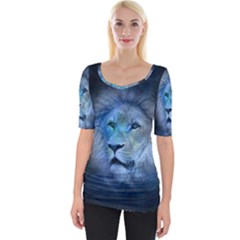 Astrology Zodiac Lion Wide Neckline Tee