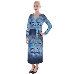 Astrology Zodiac Lion Velvet Maxi Wrap Dress