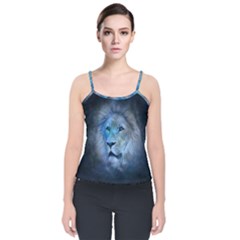 Astrology Zodiac Lion Velvet Spaghetti Strap Top