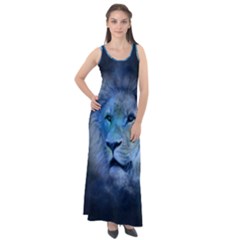 Astrology Zodiac Lion Sleeveless Velour Maxi Dress