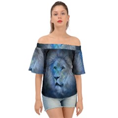 Astrology Zodiac Lion Off Shoulder Short Sleeve Top by Mariart