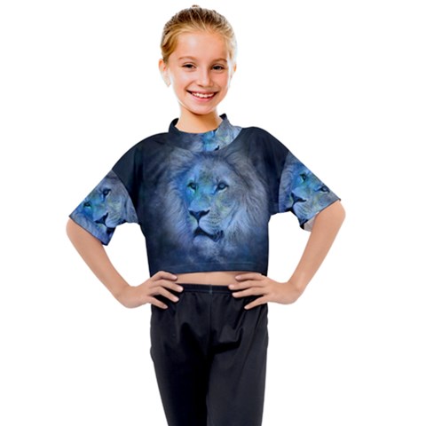 Astrology Zodiac Lion Kids Mock Neck Tee by Mariart