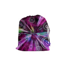 Fractal Circles Abstract Drawstring Pouch (medium)