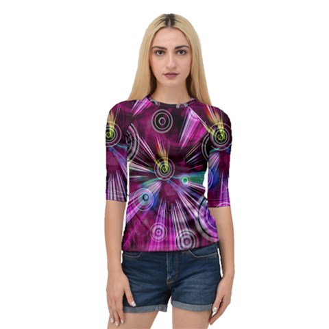 Fractal Circles Abstract Quarter Sleeve Raglan Tee by HermanTelo