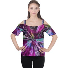 Fractal Circles Abstract Cutout Shoulder Tee