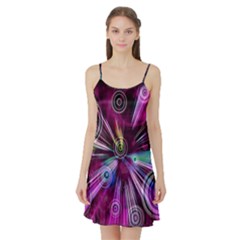 Fractal Circles Abstract Satin Night Slip