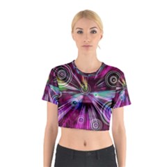 Fractal Circles Abstract Cotton Crop Top