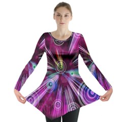 Fractal Circles Abstract Long Sleeve Tunic 